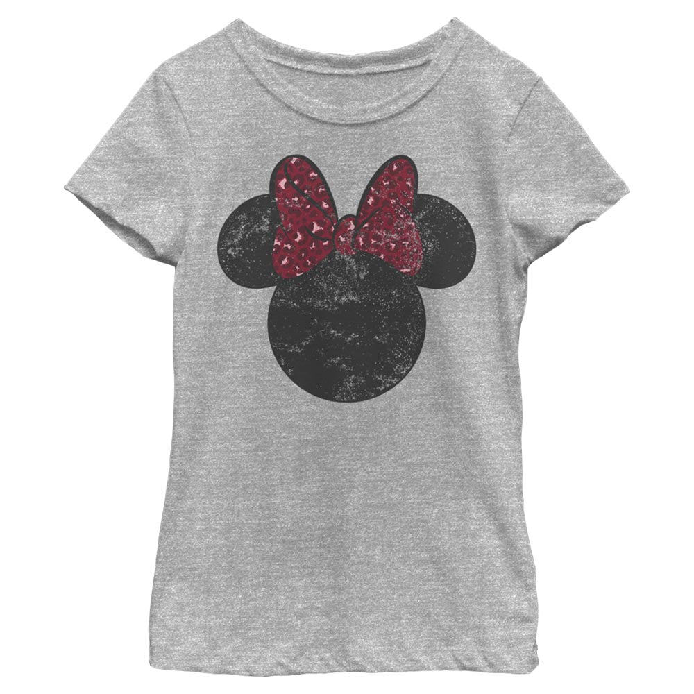 Girl's Disney Minnie Leopard Bow T-Shirt