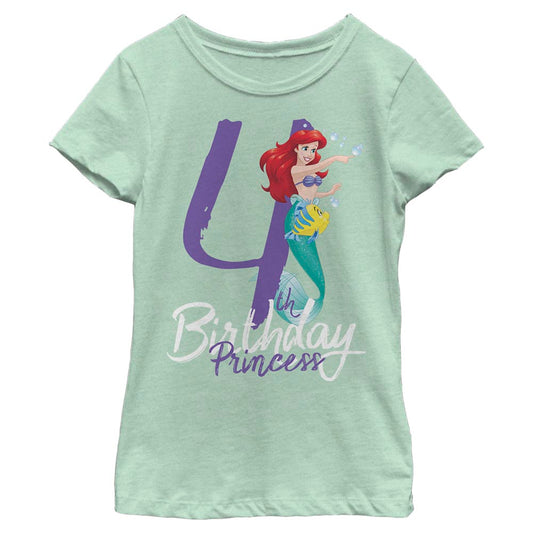 Girl's Disney Birthday Mermaid Four T-Shirt